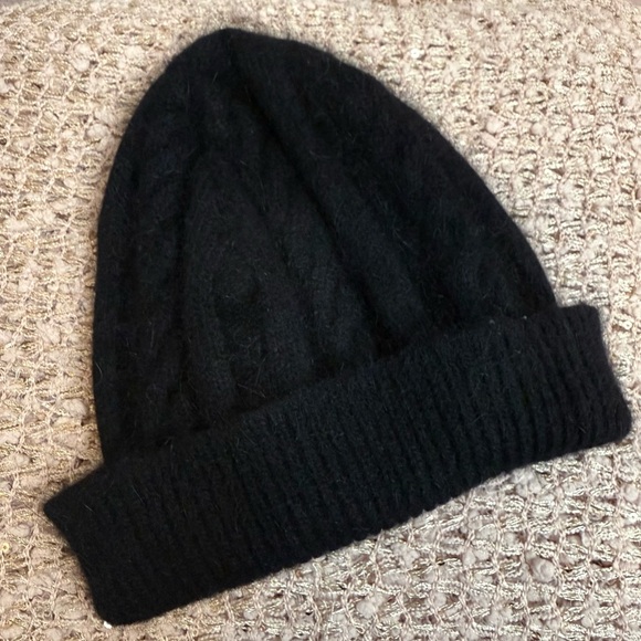 Accessories - Small Black Angora Beanie